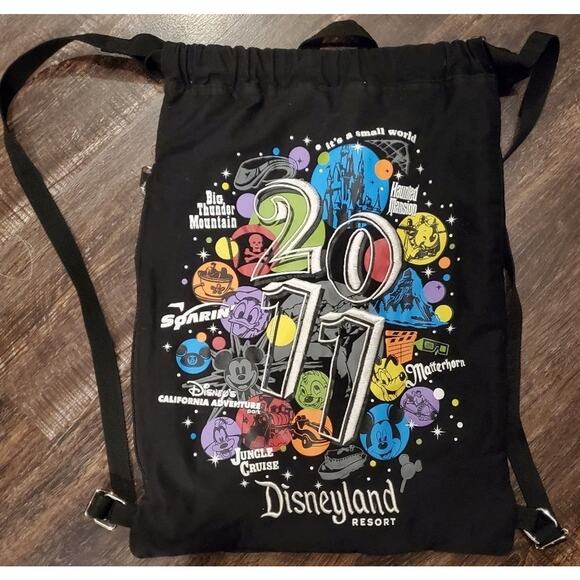 2011 Disneyland Park Resort  Drawstring Backpack with side zip - Picture 1 of 2
